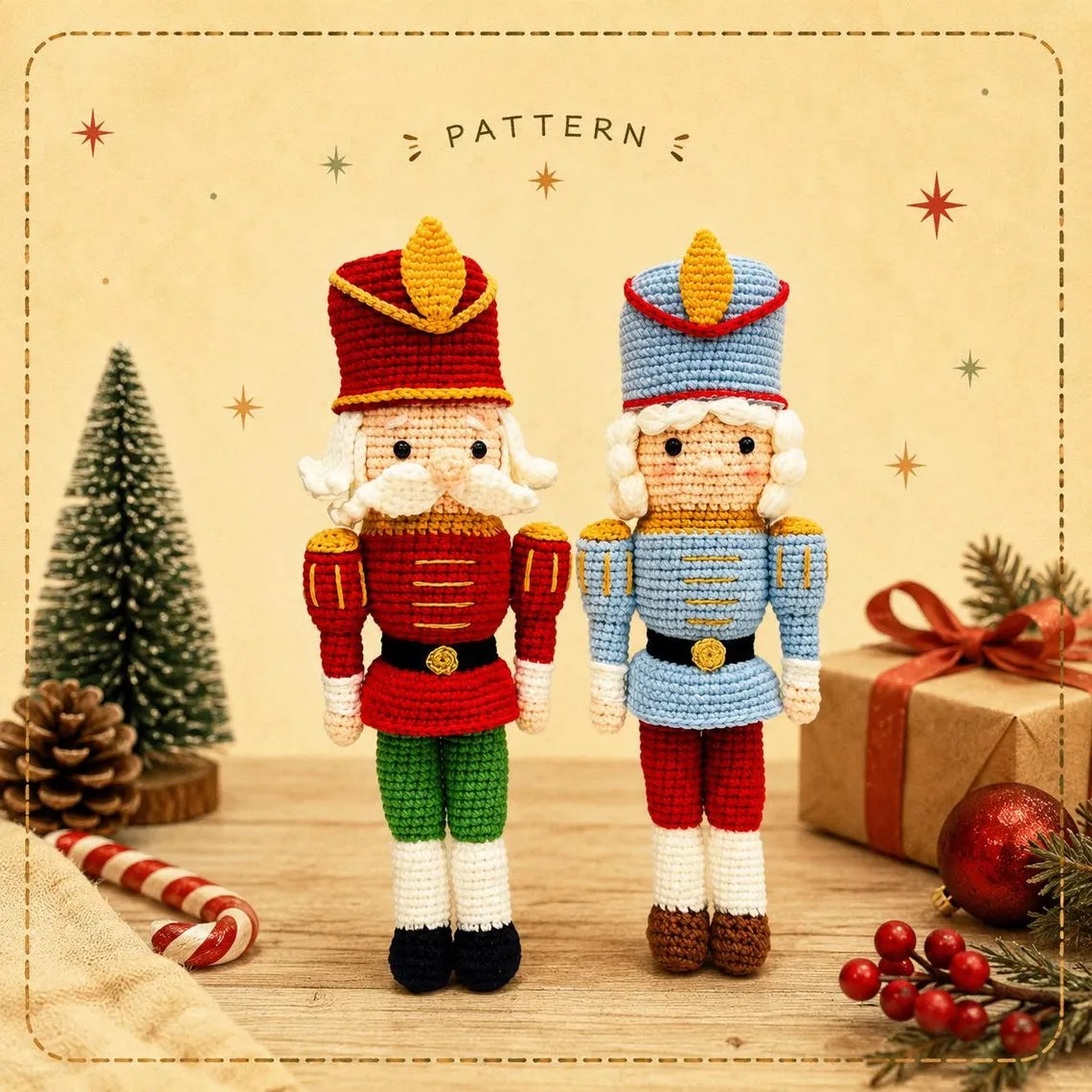 Nutcracker Couple Amigurumi Crochet Pattern PDF