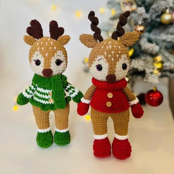 Christmas Reindeer Amigurumi Crochet Pattern PDF – Noel crochet toy