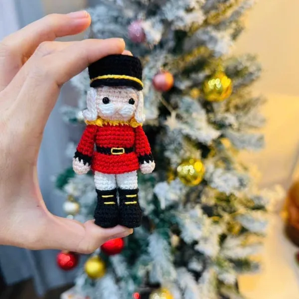 Handmade Nutcracker Amigurumi – Christmas Soldier Ornament – Christmas symbols
