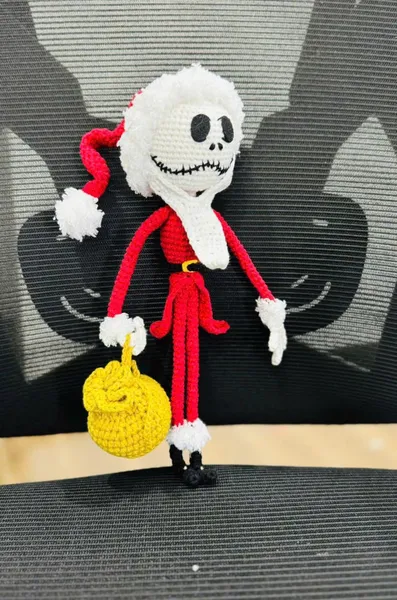 Handmade Skeleton Crochet Christmas Ornament – spooky christmas