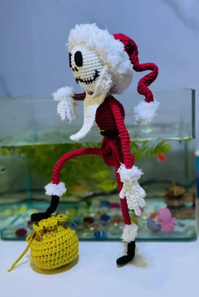 Handmade Skeleton Crochet Christmas Ornament – amigurumi skeleton