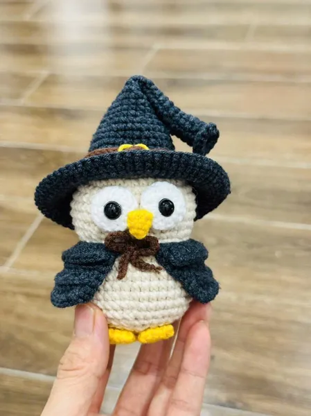 Handmade Crochet Wizard Owl & Witchy Crow – amigurumi owl